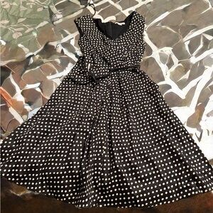 Black Polka Dot Dress with belt, Vintage Y2K
